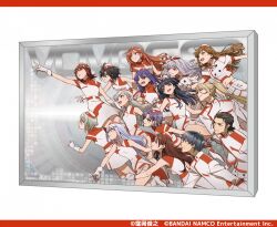  amami_haruka asakura_toru bare_shoulders boots dress gloves idolmaster idolmaster_(classic) idolmaster_cinderella_girls idolmaster_cinderella_girls_starlight_stage idolmaster_shiny_colors idolmaster_side-m long_sleeves multiple_boys multiple_girls navel official_art shijou_takane white_dress white_gloves 