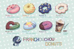  ? ?? almond animal_print bliss_(ferment_factory) blue_background cake canine chocolate coffee commentary cup dessert disposable_cup dog_print doughnut drink english_text food food_focus foodification frappuccino heart-shaped_food hoshikawa_lily ice_cream ice_cream_float icing konno_junko matcha_(food) minamoto_sakura mizuno_ai nikaidou_saki no_humans polka_dot polka_dot_background pon_de_ring romero_(zombie_land_saga) spoon sprinkles star-shaped_food star_(symbol) sunglasses two-tone_background white_chocolate yamada_tae yuugiri_(zombie_land_saga) zombie_land_saga 