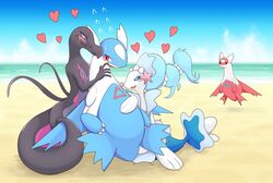  ambiguous_gender asterozoan beach blue_sclera blush bodily_fluids compression_artifacts detailed_background digital_media_(artwork) echinoderm eon_duo fangs female feral generation_3_pokemon generation_7_pokemon group heart_symbol latias latios legendary_duo legendary_pokemon licking licking_lips male male/ambiguous male/female mammal marine mochitig nintendo open_mouth outside pinniped pokemon pokemon_(species) primarina red_eyes reptile salazzle saliva sand scalie seaside self_lick sky starfish starfish_(accessory) tail teeth tongue tongue_out water 