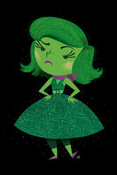  blush disgust_(inside_out) disney female green_body green_eyes green_hair green_skin hair hi_res inside_out lips not_furry pixar purple_lips scarf solo 