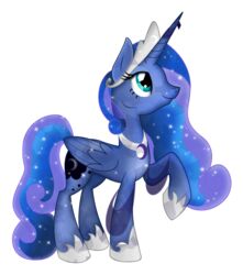  2015 absurd_res accessory alicorn alpha_channel blue_body blue_feathers crown cutie_mark equid equine feathered_wings feathers female feral friendship_is_magic green_eyes hair hasbro headgear hi_res horn jewelry mammal multicolored_hair my_little_pony mythological_creature mythological_equine mythology necklace princess_luna_(mlp) solo sparkles theshadowstone wings 