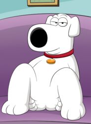  ass brian_griffin canid canine canis collar collar_only domestic_dog family_guy featureless_crotch lonbluewolf looking_at_viewer mammal nude spread_butt spreading third-party_edit 