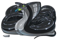  2015 alpha_channel animate_inanimate bedroom_eyes black_body black_skin blue_tongue bottle container female feral glistening glowing glowing_eyes glowing_lips green_eyes green_lips grey_body grey_skin hi_res inflatable legless lips living_inflatable looking_at_viewer narrowed_eyes reptile scalie seductive simple_background smile snake solo thick_lips tongue tongue_out transparent_background walter_sache 