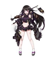  :o artist_request bare_shoulders black_hair breasts broken broken_spear broken_weapon detached_sleeves female frilled_skirt frilled_sleeves frills full_body holding holding_polearm holding_weapon large_breasts long_hair midriff miniskirt navel official_art oshiro_project:re polearm purple_eyes sawayama_(oshiro_project) skirt solo spear torn_clothes transparent_background very_long_hair weapon 