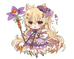  :d ahoge animal_ear_fluff animal_ears beret blonde_hair boots braid cat_ears cat_girl cat_tail chibi commentary_request detached_sleeves dress female flower_knight_girl frilled_dress frills full_body hair_between_eyes hair_bobbles hair_ornament hair_over_shoulder hat holding holding_staff kemonomimi_mode kuko_(flower_knight_girl) long_hair looking_at_viewer open_mouth outstretched_arms puffy_short_sleeves puffy_sleeves purple_dress purple_footwear purple_hat purple_sleeves red_eyes shiodome_oji short_sleeves simple_background sleeveless sleeveless_dress smile solo staff standing standing_on_one_leg tail tilted_headwear very_long_hair white_background x_hair_ornament 