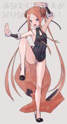  abigail_williams_(fate) alternate_costume bare_shoulders black_dress blonde_hair blue_eyes blush breasts china_dress chinese_clothes cosplay detached_sleeves dress fate/grand_order fate_(series) female forehead full_body high_heels kopaka_(karda_nui) legs long_hair looking_at_viewer parted_bangs side_slit sidelocks small_breasts solo thighs yang_guifei_(fate) yang_guifei_(fate)_(cosplay) yang_guifei_(second_ascension)_(fate) 