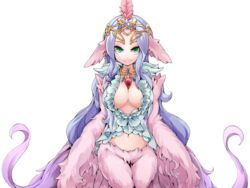  animal_ears bird_ears bird_legs bird_tail bmp-to-png_conversion breasts center_opening crown dress eyeshadow feathered_wings feathers female frfr game_cg green_dress green_eyes harpy large_breasts long_hair looking_at_viewer lucretia_(mon-musu_quest!) makeup midriff mon-musu_quest! monster_girl non-web_source official_art pendant_choker pink_feathers pink_wings plunging_neckline purple_feathers purple_hair sidelocks single_hair_tube smile solo tail transparent_background very_long_hair winged_arms wings 