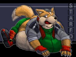  4:3 better_version_at_source caleblloyd canid canine fox male mammal midriff nintendo obese overweight star_fox 