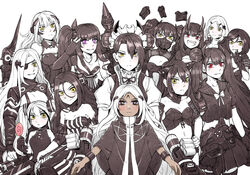  6+girls :&lt; :d agent_(girls&#039;_frontline) alchemist_(girls&#039;_frontline) architect_(girls&#039;_frontline) black_hair blunt_bangs breasts commentary_request destroyer_(girls&#039;_frontline) double_bun dreamer_(girls&#039;_frontline) dress drone elisa_(girls&#039;_frontline) executioner_(girls&#039;_frontline) eyepatch fingerless_gloves gager_(girls&#039;_frontline) girls&#039;_frontline gloves hair_bun hair_ornament hunter_(girls&#039;_frontline) intruder_(girls&#039;_frontline) judge_(girls&#039;_frontline) kokukyukeo korean_commentary long_hair looking_at_viewer maid maid_headdress mechanical_arms medium_breasts multiple_girls open_mouth ouroboros_(girls&#039;_frontline) partially_colored purple_eyes red_eyes sangvis_ferri scarecrow_(girls&#039;_frontline) short_hair side_ponytail small_breasts smile twintails weapon white_hair yellow_eyes 