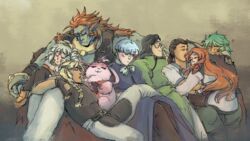  android billy_lee_black chu-chu citan_uzuki cuddling dotesque_chu-chupolin elhaym_van_houten emeralda_kasim fei_fong_wong fur group human humanoid machine male mammal maria_balthasar pink_body pink_fur ricardo_banderas robot sleeping xenogears xenoqueers 