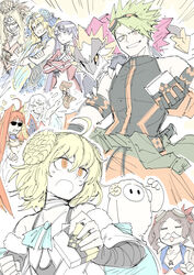  4boys 6+girls achilles_(fearless_diver)_(fate) ahoge aphrodite_(fate) apollo_(fate) armband artemis_(fate) astraea_(fate) bad_id bad_twitter_id bandaged_arm bandages black_gloves black_shirt blonde_hair braid braided_bun brown_hair cigarette closed_eyes clothes_around_waist crossed_arms cube double_bun fake_facial_hair fake_mustache fall_guy fall_guys fate/apocrypha fate/grand_order fate_(series) gloves green_hair grin hair_bun headband jacket jacket_around_waist kankan33333 leonardo_da_vinci_(fate) leonardo_da_vinci_(rider)_(fate) leonardo_da_vinci_(swimsuit_ruler)_(fate) long_hair martha_(fate) martha_(swimsuit_ruler)_(fate) martha_(swimsuit_ruler)_(second_ascension)_(fate) multiple_boys multiple_girls open_mouth orange_eyes orange_shorts orion_(bear)_(fate) paris_(fate) purple_hair quetzalcoatl_(fate) red_hair sheep shirt short_hair shorts sleeveless sleeveless_shirt smile smoking stuffed_animal stuffed_toy sunglasses tarasque_(fate) teddy_bear twintails white_hair white_shirt yellow_eyes 