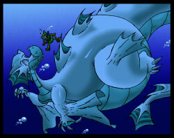  aquatic_dragon ass belly big_belly big_butt blue_body blue_eyes breasts dragon duo female huge_belly human humanoid larger_female link love male mammal marine monobutt mythological_creature mythological_scalie mythology nintendo obese ocarina_of_time overweight princess_ruto scalie sea size_difference size_transformation the_legend_of_zelda thick_neck transformation virus-20 water 