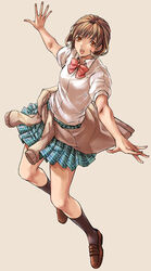  alternate_costume bad_id bad_pixiv_id breasts brown_hair character_request check_character commentary_request ei_(fran3bon) female gensou_suikoden gensou_suikoden_ii looking_at_viewer nanami_(suikoden) school_uniform solo 