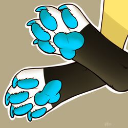  1:1 ambiguous_gender anthro blue_pawpads brown_background digital_media_(artwork) feet felid foot_focus foot_shot kellwolfik mammal pawpads paws shaded simple_background solo tan_background 