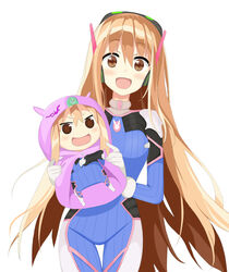  :d adapted_costume blush bodysuit brown_eyes brown_hair chibi commentary_request controller cosplay cowboy_shot d.va_(gremlin) d.va_(overwatch) d.va_(overwatch)_(cosplay) doma_umaru dual_persona female game_controller gamepad gloves grapesoda groin hair_between_eyes hamster_costume head_tilt highres himouto!_umaru-chan holding komaru_(himouto!_umaru-chan) korean_commentary long_hair looking_at_viewer open_mouth overwatch overwatch_1 smile thigh_gap v-shaped_eyebrows very_long_hair white_background white_gloves 