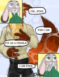  anthro blush canid canine dialogue digital_media_(artwork) disney duo english_text female fox fur hi_res judy_hopps lagomorph leporid male mammal nick_wilde progressoftomorrow rabbit red_fox text true_fox zootopia 