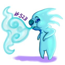  1:1 2017 alien alpha_channel big_head blue_body blue_eyes blue_nose breath_powers digital_media_(artwork) disney elemental_manipulation experiment_(lilo_and_stitch) geekwayne ice_breathing ice_manipulation icy_body lilo_and_stitch side_view simple_background slushy_(lilo_and_stitch) solo toony transparent_background 