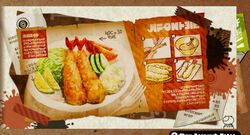  food food_focus no_humans official_art splatoon_(series) splatoon_1 spoilers sunken_scroll_(splatoon) tempura translated 