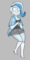  blue_hair boots breasts cleavage clothed clothing female footwear ghost ghoul_school hair hanna-barbera hi_res not_furry phantasma_(ghoul_school) scooby-doo_(series) solo spirit unknown_artist white_hair wide_hips 