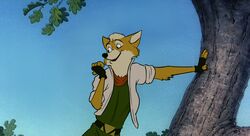  2017 4_fingers anthro belt canid canine clothed clothing compression_artifacts digital_media_(artwork) disney dithering fingerless_gloves fingers fox fox_mccloud fur gloves grainy handwear jacket leaning male mammal mixed_media nintendo paintfox plant pose red_fox robin_hood robin_hood_(disney) sky solo star_fox tan_body tan_fur third-party_edit topwear traditional_media_(artwork) tree true_fox 