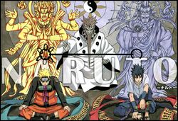  3boys asura beard black_hair blonde_hair blue_eyes extra_arms facial_hair facial_mark forehead_protector headband horns japanese_clothes kishimoto_masashi konohagakure_symbol long_beard male male_focus monk multi_arm multi_limb multiple_arms multiple_boys naruto ninja official_art ootsutsuki_hagoromo priest red_hair rikudou_sennin rinnegan sandals scroll shakujou short_hair spiked_hair staff uchiha_sasuke uzumaki_naruto yin_yang 