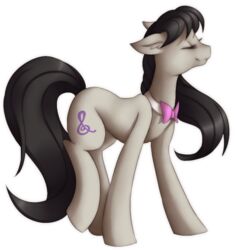  alpha_channel black_hair bow_(feature) bow_tie closed_eyes collaboration cutie_mark earth_pony emberslament equid equine eyelashes female feral friendship_is_magic fur grey_body grey_fur hair hasbro hooves horse mammal my_little_pony octavia_(mlp) pony silentwulv simple_background smile solo standing 