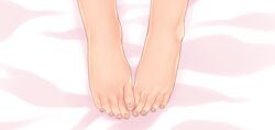  barefoot close-up commentary_request dakimakura_(medium) feet feet_only female head_out_of_frame okina_ika saki_(manga) solo toenails toes usuzumi_hatsumi 