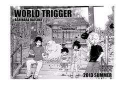  3boys ahoge alternate_costume amatori_chika animal ashihara_daisuke capybara female food fruit greyscale ice_cream kuga_yuuma messy_hair mikumo_osamu mikumo_unit monochrome multiple_boys raijinmaru replica_(world_trigger) rindou_youtarou sandals shrine summer tamakoma_branch torii torion_hei watermelon world_trigger 