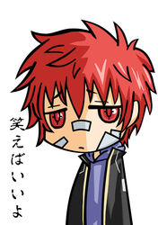  band_aids chibi frown kanji katekyo_hitman_reborn kozato_enma red_eyes red_hair 