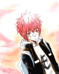  backpack band_aids hoodie katekyo_hitman_reborn kozato_enma red_eyes red_hair 