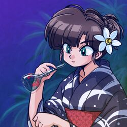  brown_hair character_request female green_eyes ranma_1/2 solo tagme upper_body wantan-orz 