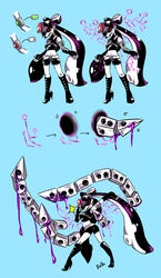  absurdres adjusting_eyewear arm_up armband belt blue_background boots callie_(splatoon) cosplay cross-laced_footwear earrings elbow_gloves facing_viewer fangs female fingerless_gloves food food_on_head from_side gloves halterneck high_heel_boots high_heels highres jewelry knee_boots long_hair looking_at_viewer md5_mismatch midriff mole mole_under_eye navel object_on_head octoling_player_character open_mouth paint_splatter pancake partially_colored photoshop_(medium) pointy_ears portal_(object) pose shorts smile sparkle splatoon_(series) splatoon_2 standing stitched sunglasses sushi takozonesu takozonesu_(cosplay) tentacle tentacle_hair third-party_edit waffle zoza 