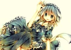  blue_eyes gray_hair izayoi_sakuya maid touhou wiriam07 