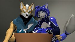  3d_(artwork) ambiguous_gender anthro baby blue_body blue_fur breasts canid canine canon_couple digital_media_(artwork) duo father_(lore) female fox fox_mccloud fur happy krystal_(star_fox) lolicon mammal marcus_mccloud mother_(lore) nintendo orange_body orange_fur parent_(lore) source_filmmaker_(artwork) star_fox warfare_fox warfare_krystal warfare_machine white_body white_fur whitestarfoxline young young_anthro 