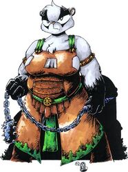  anthro armwear badger breasts chains cleavage clothed clothing drake_fenwick female leather mammal mustelid musteline solo warrior weapon 