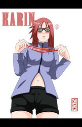  dannex009 female glasses karin_(naruto) lowres megane naruto naruto_shippuuden panties red_hair resized solo underwear 