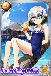  closed_mouth female lord_dearche lyrical_nanoha mahou_shoujo_lyrical_nanoha_innocent non-web_source official_art smile solo swimsuit 