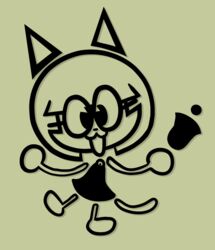  anthro belly big_eyes domestic_cat felid feline felis female flatcat floating_arms floating_ears floating_head floating_legs floating_tail game_and_watch mammal retro solo somefoolfp 