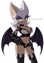  2020 alternate_costume anthro armwear artist_name bat bat_wings big_breasts biped black_armwear black_clothing black_elbow_gloves black_gloves black_handwear black_nose blue_eyes boots breasts character_name cleavage clothed clothing elbow_gloves english_text esbelle eyelashes eyeshadow female footwear gloves hand_on_hip handwear hi_res legwear lipstick long_eyelashes makeup mammal membrane_(anatomy) membranous_wings midriff navel portrait purple_eyeshadow purple_lipstick rouge_the_bat sega simple_background small_waist solo sonic_the_hedgehog_(series) standing text thigh_boots thigh_highs three-quarter_portrait white_background wings zipper zipper_clothing 