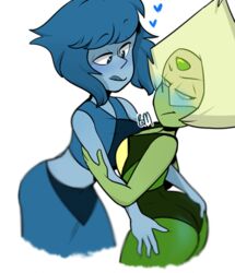  2girls ass ass_grab blush blushmallet female_only lapidot lapis_lazuli_(steven_universe) peridot_(steven_universe) steven_universe yuri 