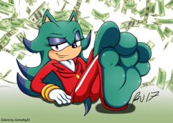  2017 3_toes anthro archie_comics barefoot biped black_nose breezie_the_hedgehog breezie_the_hedgehog_(archie) clothed clothing cornchip21 eulipotyphlan feet female foot_focus hair hedgehog hi_res mammal money paws sega soles solo sonic_the_hedgehog_(archie) sonic_the_hedgehog_(comics) sonic_the_hedgehog_(series) toes trowelhands wrinkles 