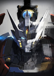  1boy commentary_request dai-xt deadlock_(transformers) drift_(transformers) dual_persona glowing glowing_eyes highres mecha robot science_fiction solo the_transformers_(idw) transformers 