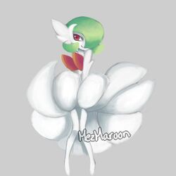  artist_name bangs closed_mouth creatures_(company) female female full_body game_freak gardevoir gen_3_pokemon green_hair grey_background hair_over_one_eye happy highres jpeg_artifacts knees_together_feet_apart looking_to_the_side marilyn_monroe mega_gardevoir mega_pokemon mezmaroon nintendo no_humans pokemon pokemon_(creature) red_eyes short_hair signature simple_background smile solo standing v_arms wind wind_lift 