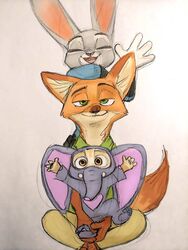  2019 3:4 anthro barefoot big_ears canid canine clothed clothing disney feet female fennec_fox finnick_(zootopia) fox fully_clothed fur green_eyes group judy_hopps lagomorph leporid male mammal mortic_ox nick_wilde orange_body orange_fur rabbit red_fox true_fox zootopia 