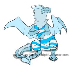  2016 clothing dragon fur furred_dragon furred_scalie horn mane mythological_creature mythological_scalie mythology rime scalie simple_background sitting smile solo swimwear tail trashdogeking wings 