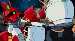  altronage asphyxiation asteroid axis_(gundam) char&#039;s_counterattack chokeposting_(meme) crossover electricity green_eyes gundam mecha meme no_humans nu_gundam parody robot sazabi space strangling the_last_of_us_(series) the_last_of_us_2 