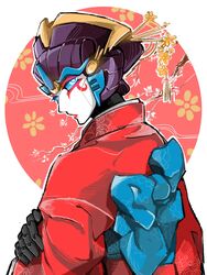  alternate_costume autobot blue_eyes female highres japanese_clothes kimono lips looking_at_viewer machine mecha_girl no_humans solo transformers wide_sleeves windblade 