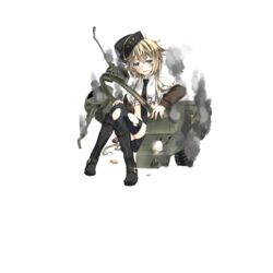  artist_request bad_link bike_shorts boots candy cannon clark_(milihime_taisen) cross_hair_ornament female food full_body grey_eyes gun hair_between_eyes hair_ornament hair_ribbon hat lamp long_hair looking_at_viewer milihime_taisen military military_hat necktie official_art open_mouth ribbon sitting smoke solo torn_clothes torn_legwear transparent_background weapon 