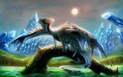  2018 ambiguous_gender claws day detailed_background digital_media_(artwork) dragon european_mythology feral grey_body grey_scales hi_res hydlunn membrane_(anatomy) membranous_wings mythological_creature mythological_scalie mythology orange_eyes outside scales scalie sky solo standing sun tail western_dragon wings 