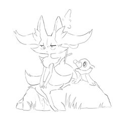  1:1 2016 3_fingers 3_toes ambiguous_gender animated annoyed anthro black_and_white braixen bubble canid canine duo feet feral fingers generation_6_pokemon generation_7_pokemon half-closed_eyes humor inner_ear_fluff mammal marine monochrome narrowed_eyes nintendo pinniped pokemon pokemon_(species) popplio short_playtime simple_background sitting stick tattanbu toes tuft white_background 